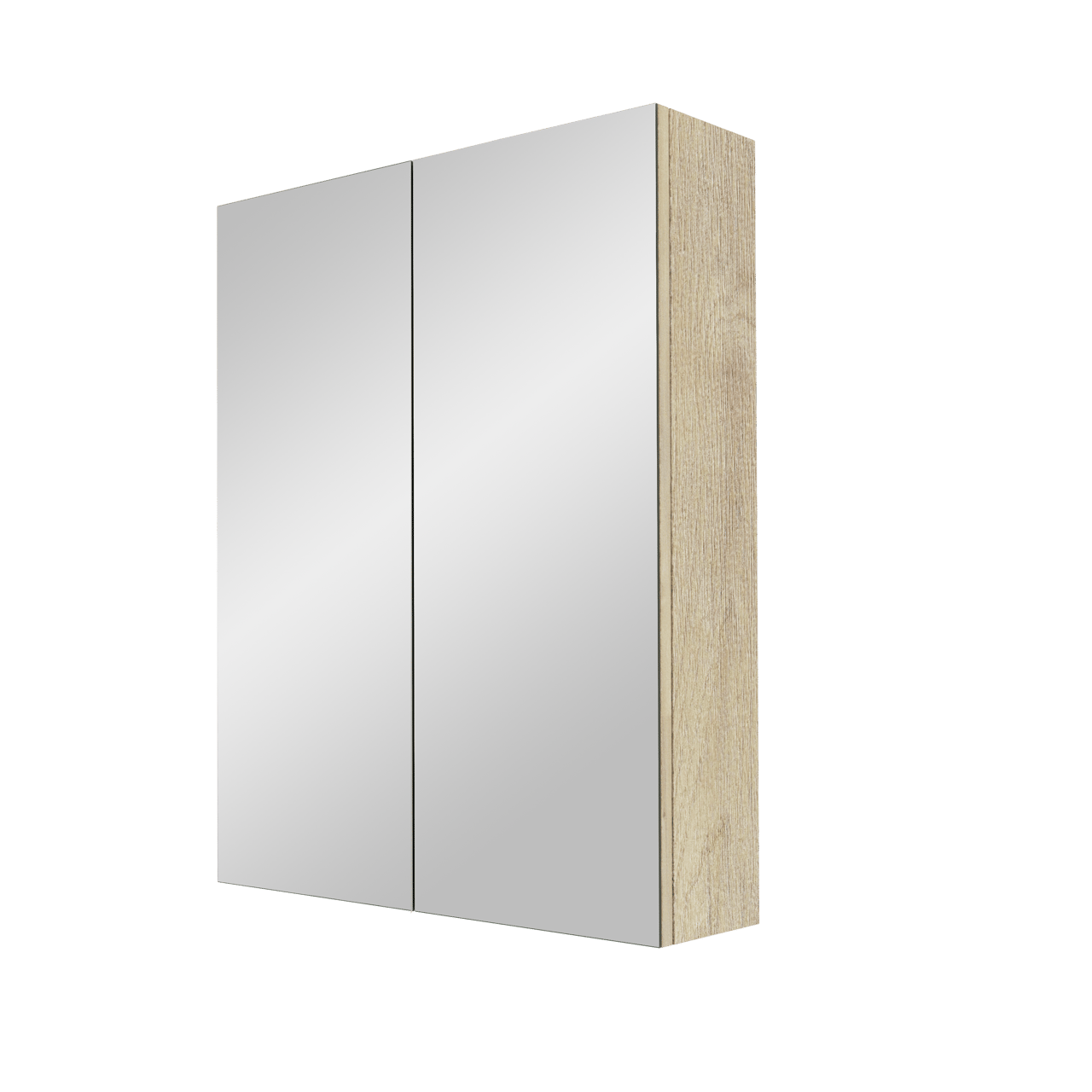 Linie Montro Spiegelschrank Bad: 60 x 75 cm, Eiche Natur