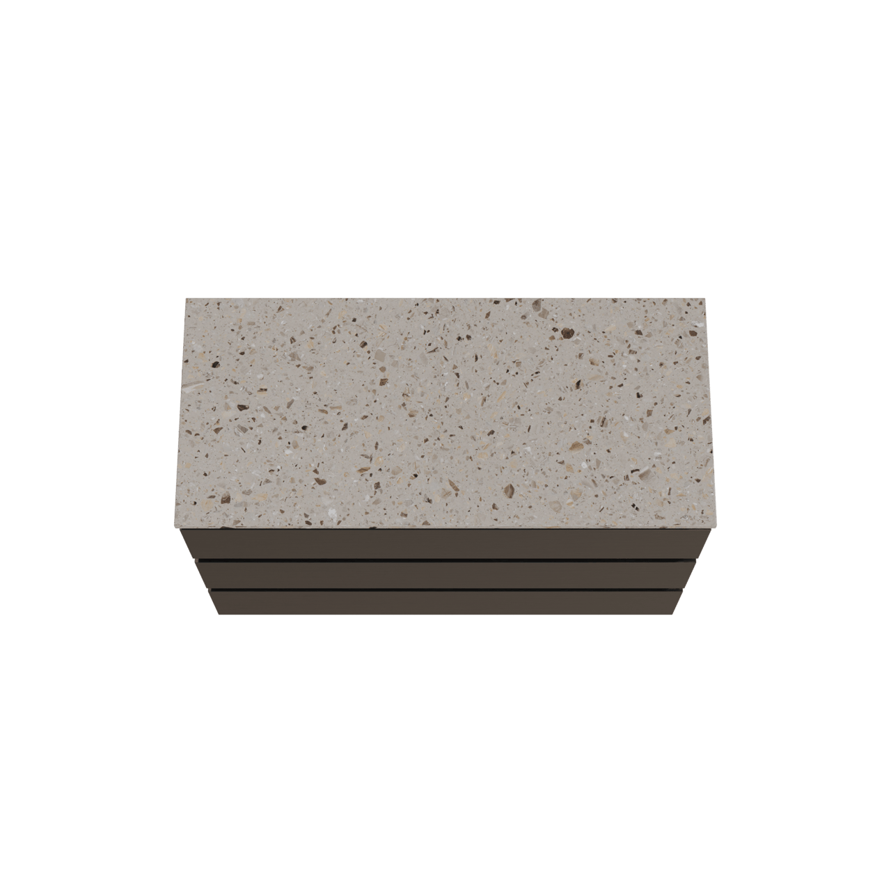 Balmani Lucida meuble salle de bains à poser 120 x 55 cm chêne noir avec Stretto tablette simple ou double en terrazzo greige terrazzo