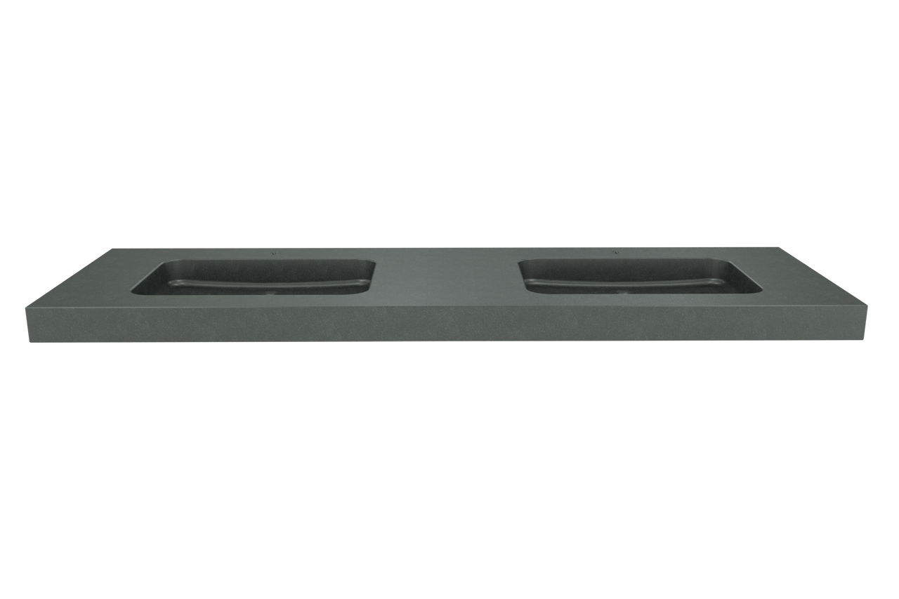 Balmani Napoli dubbele wastafel verzoete graniet 180 x 55 cm