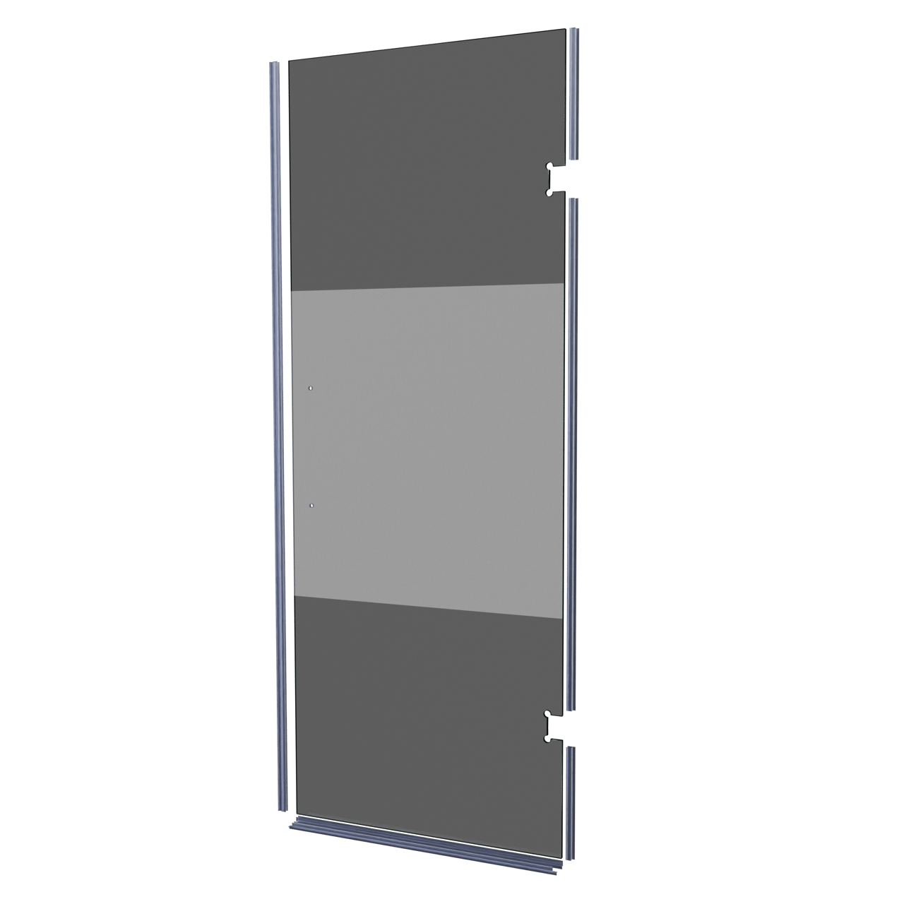 Balmani Modular Panneau en verre et joints pour porte de douche à droite 841 mm Verre fumé avec bande matte