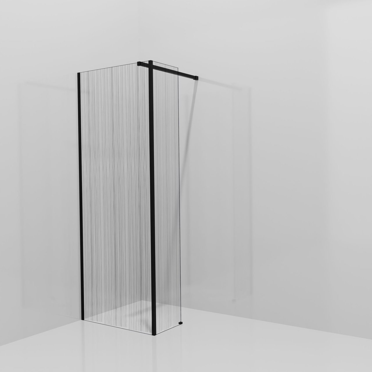 Balmani Modular Walk-In Dusche mit fester Seitenwand: 80 x 200 cm, Mikado, inklusive Coating, Profil Schwarz matt
