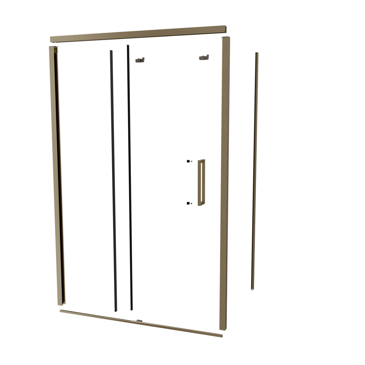 Balmani Senses Design 140 cm links douchecabine met schuifdeur profielenset brushed champagne gold