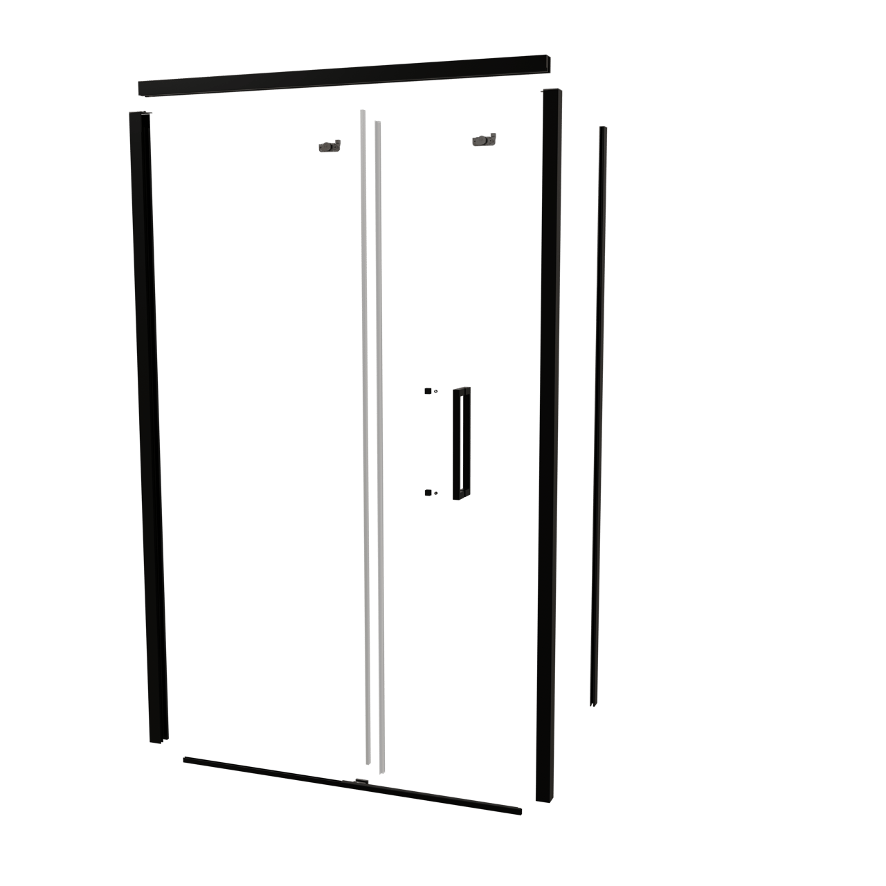 Balmani Senses Design 120 cm links douchecabine met schuifdeur profielenset mat zwart