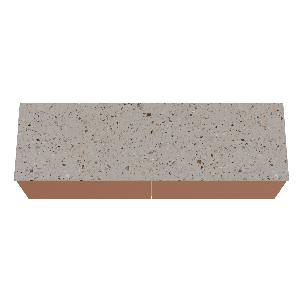 Balmani Sfera by Lucida meuble salle de bains suspendu 180 x 55 cm cotto avec Stretto tablette simple ou double en terrazzo greige terrazzo