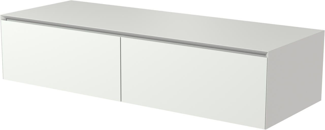 Balmani Mitra Elements zwevende wastafelonderkast 135 x 50 cm mat wit 2 lades
