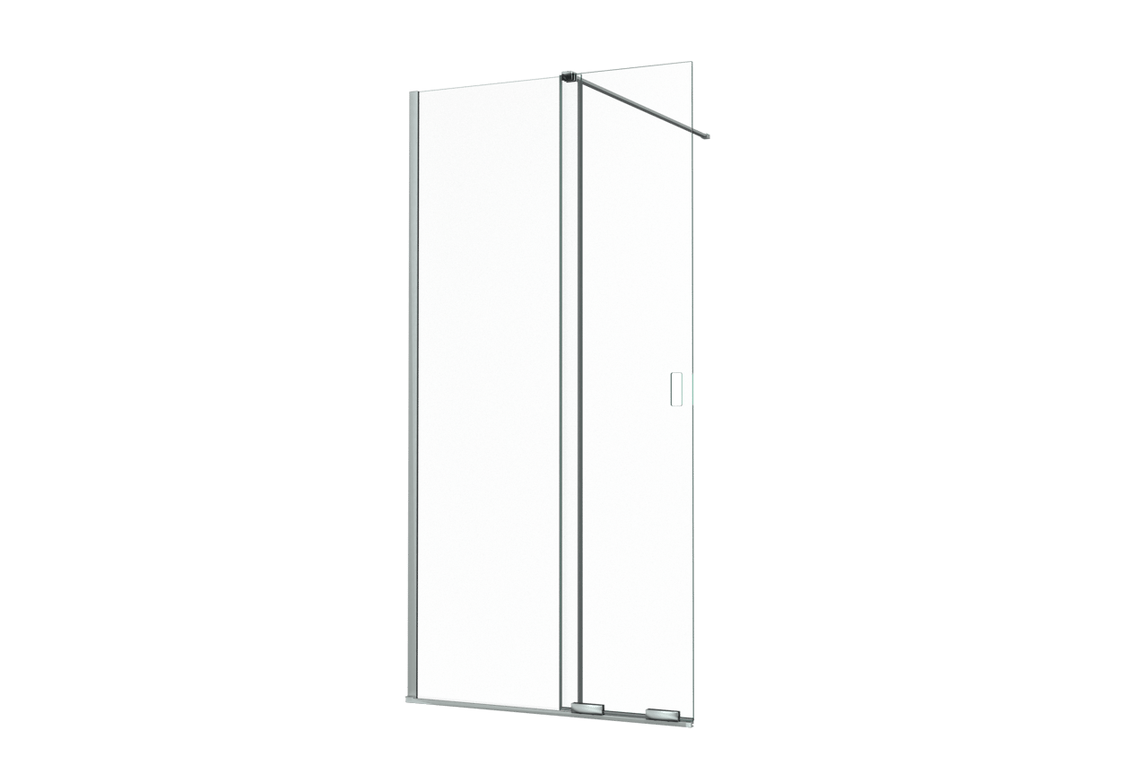Balmani Move Slide Walk-In-Dusche mit Schiebetür 100 x 200 cm Klarglas, inklusive Coating, chrom Profil