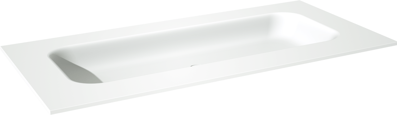 Balmani Tablo Arcato enkele wastafel voor 2 kraangaten matte Solid Surface 120 x 55 cm, exclusief crepine