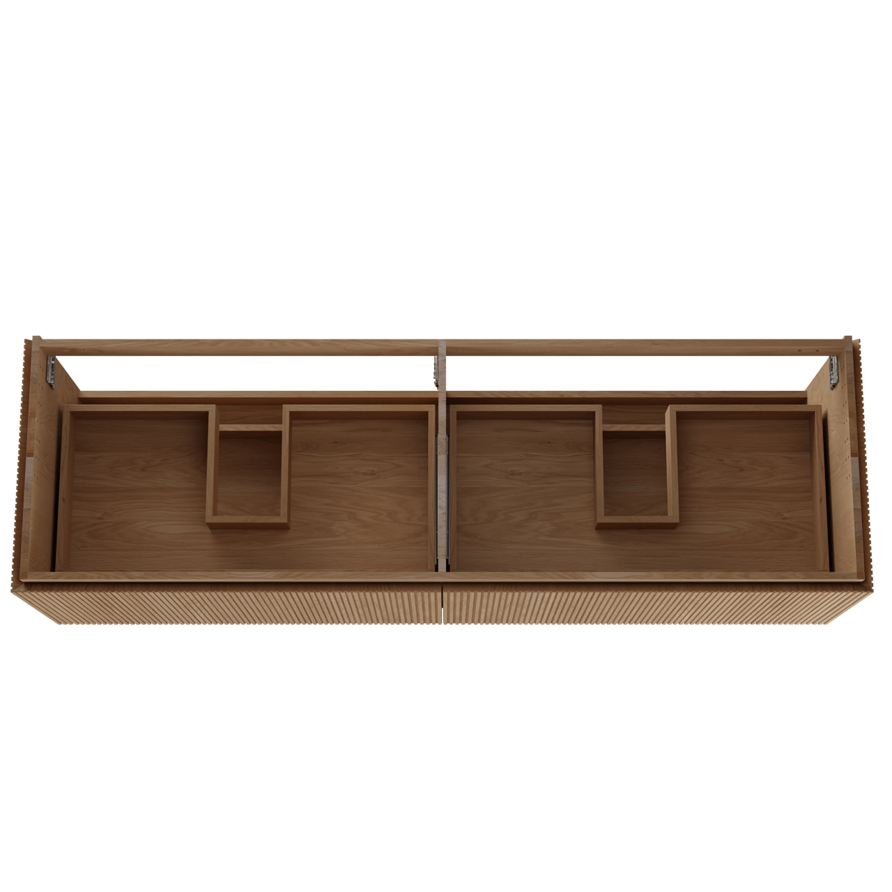 Balmani Eclips meuble sous-vasque suspendu 180 x 55 cm Chêne naturelle 4 tiroirs Nervure sym. vert.
