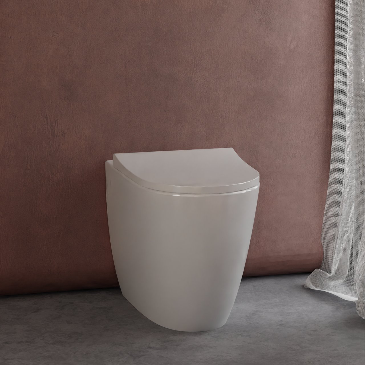 Luca Varess Vinto staand toilet back to wall Hoogglans Wit randloos met dunne wc-bril
