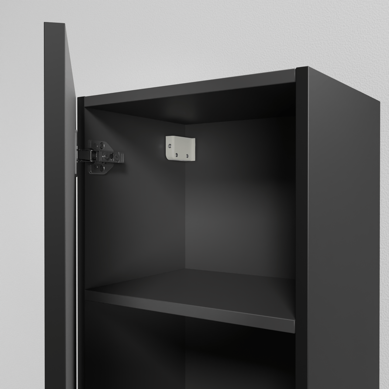 Linie Lado hängender Hochschrank Schwarz Matt 35 x 30 x 170 cm
