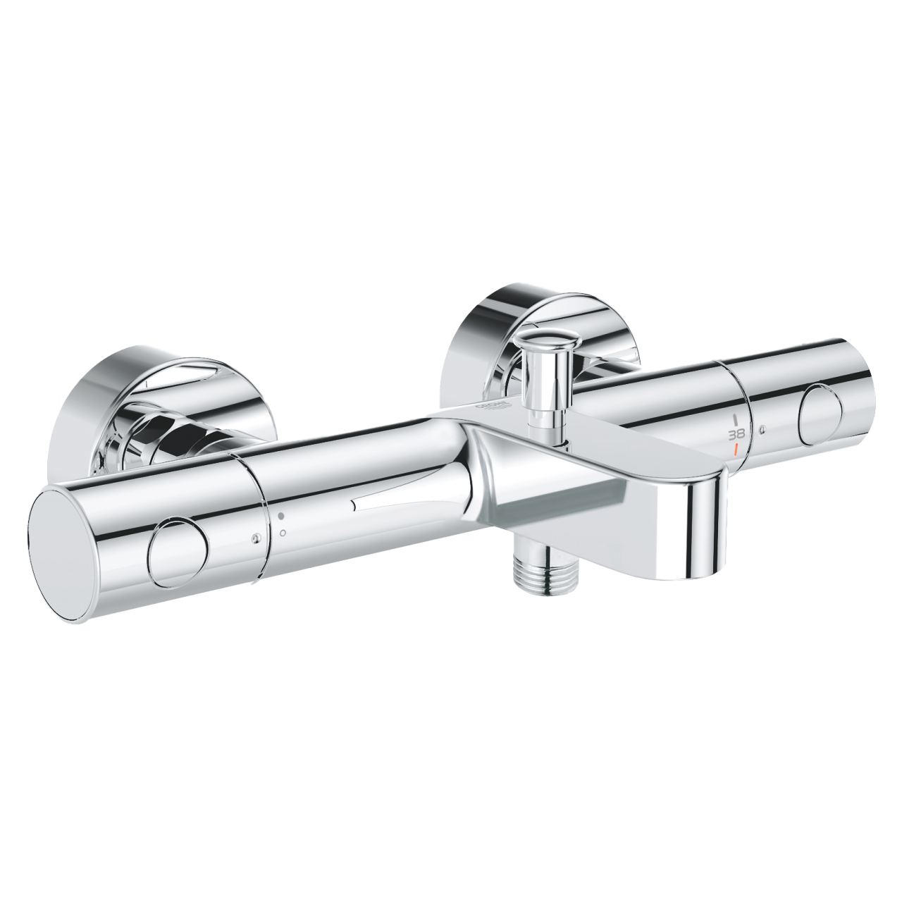 Grohe Grohtherm 800 Thermostat Badewannenarmatur chrom glänzend, mit umgekehrten Wasseranschlüssen