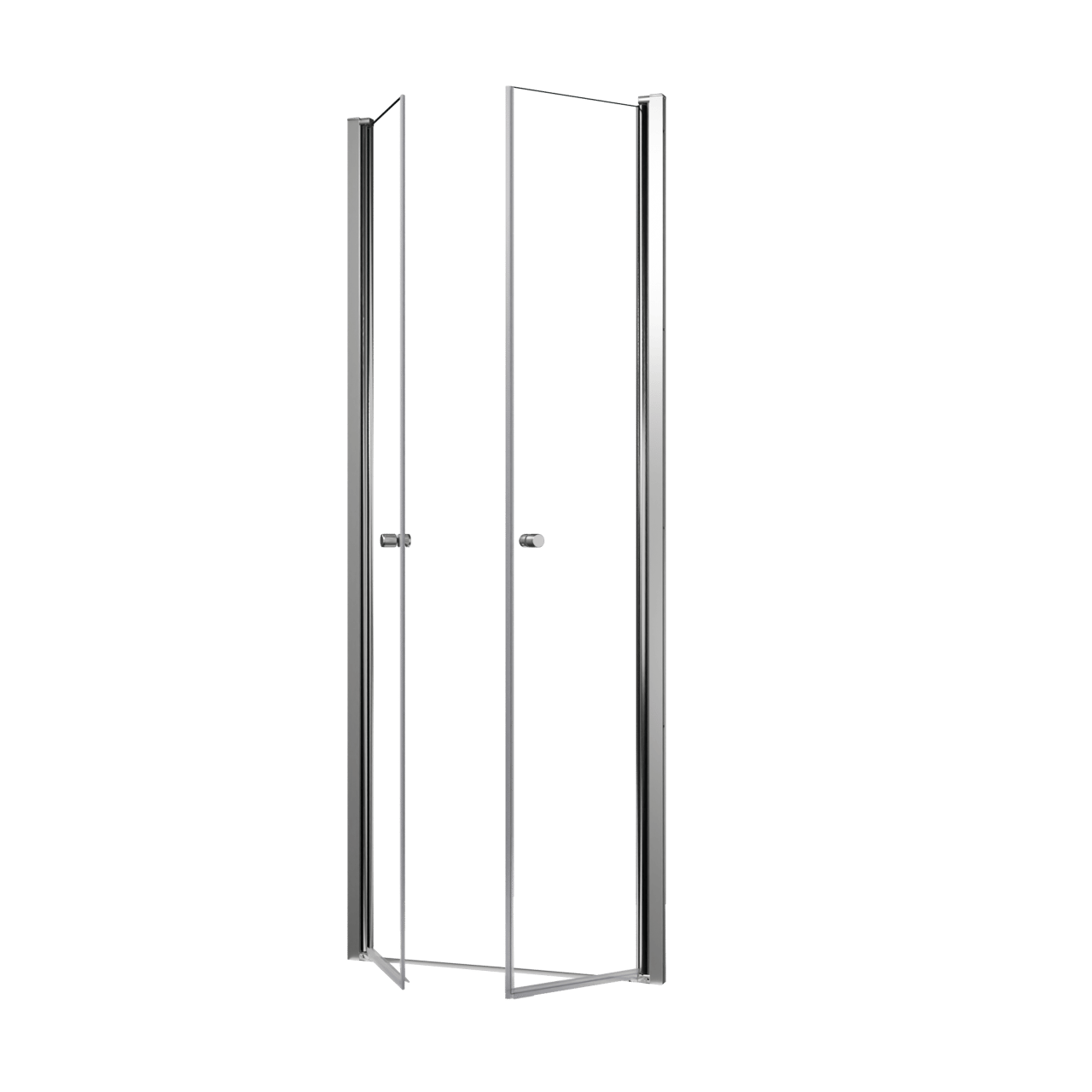 Luca Varess Kuresa porte battante 80 x 200 cm verre transparent profil chrome brillant