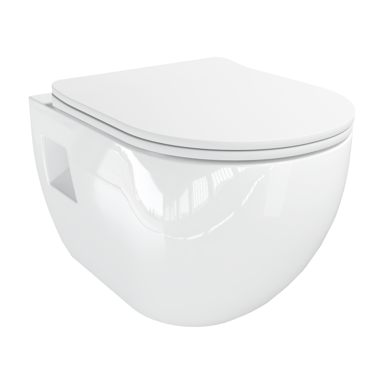 Linie Waldo wc suspendu blanc brillant sans bride avec Geberit Duofix UP100 Delta bâti-support et plaque de commande