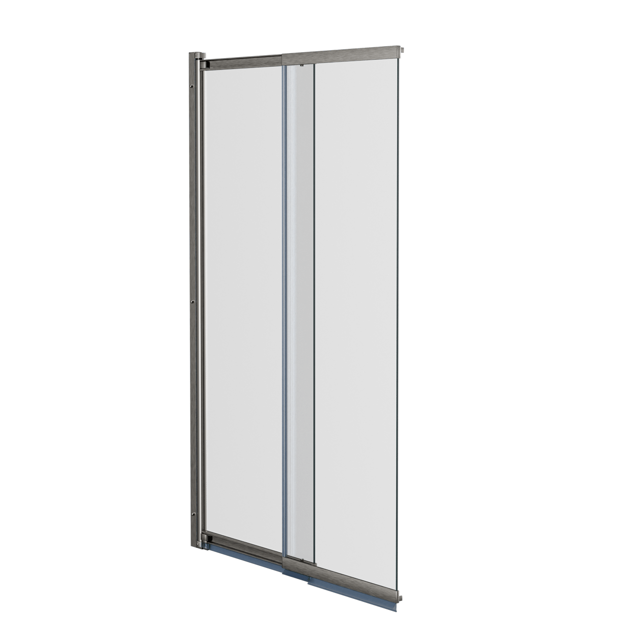 Luca Varess Vetras erweiterbare Badewannenaufsatz 100 cm, Klarglas gebürstet Coolmetal Profil