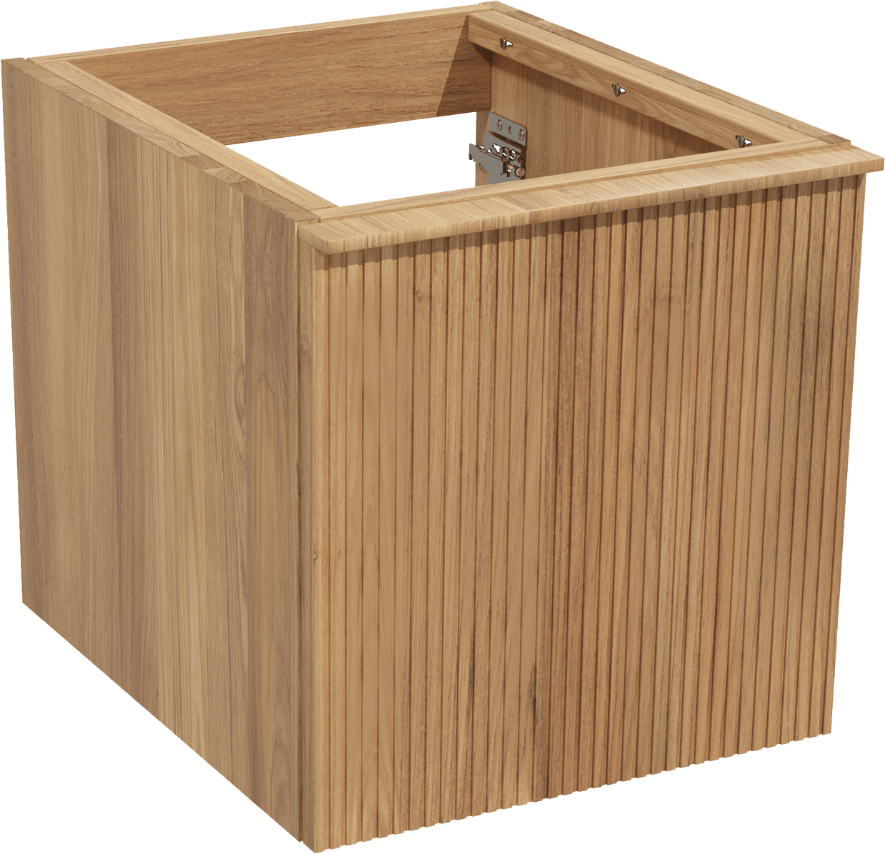 Balmani Forma zwevende wastafelonderkast 45 x 55 cm teak 2 lades vert. sym. groef
