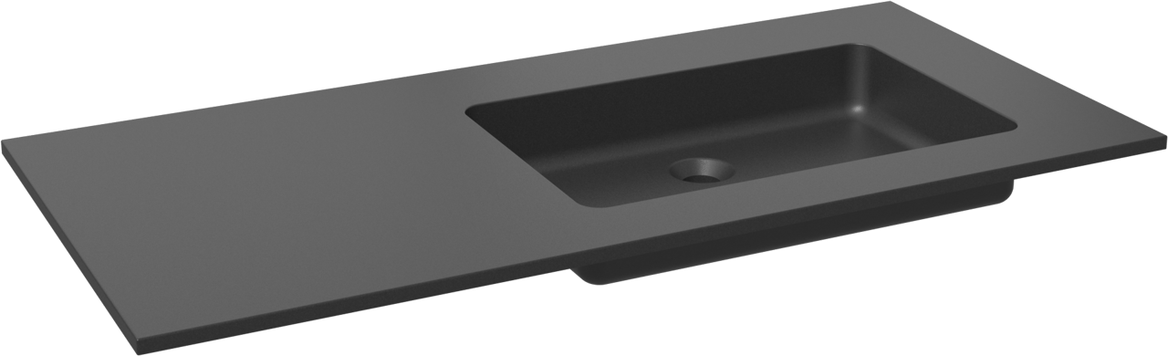 Storke Scuro asymmetrisch rechtse wastafel mat kwarts 110 x 52 cm combinatie kast 35 cm