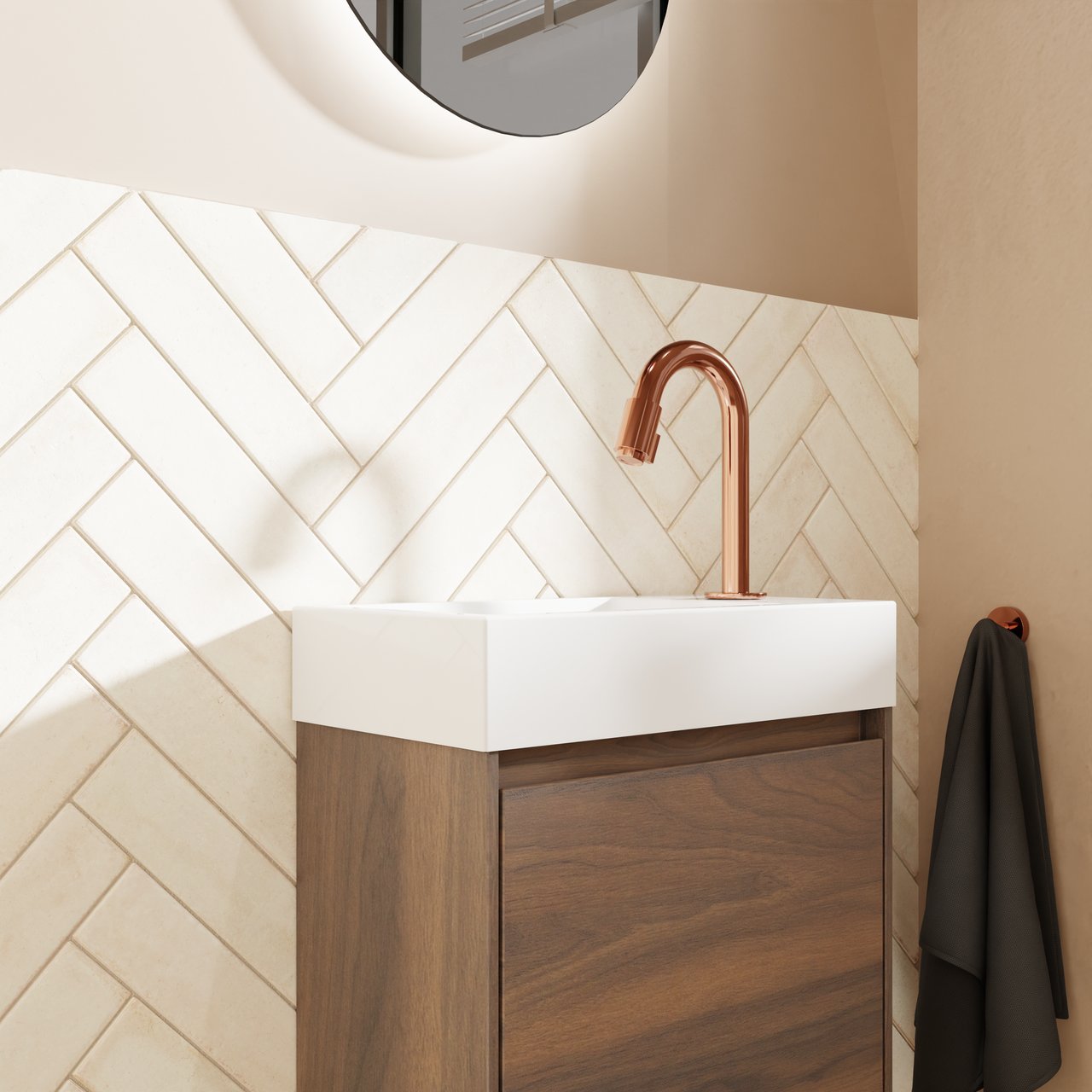 Carruzo Volcan keramische wandtegels 32 stuks 6x25cm Crema