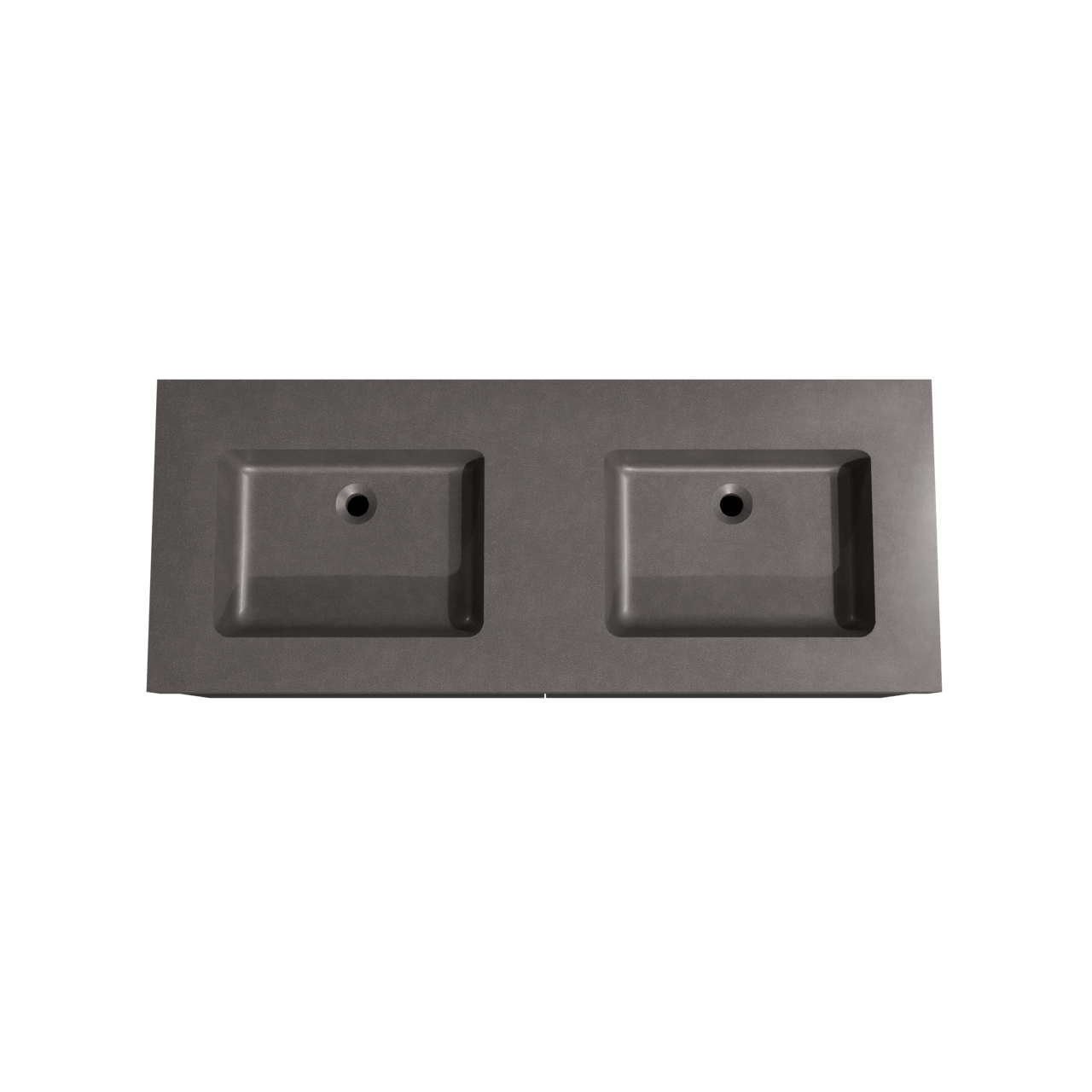 Storke Edge zwevend badkamermeubel 130 x 52 cm mat zwart met Scuro High dubbele wastafel in kwarts mat zwart