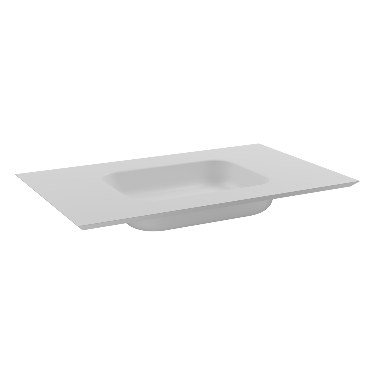 Balmani Eclips plan simple Solid Surface blanc mat 90 x 55 cm