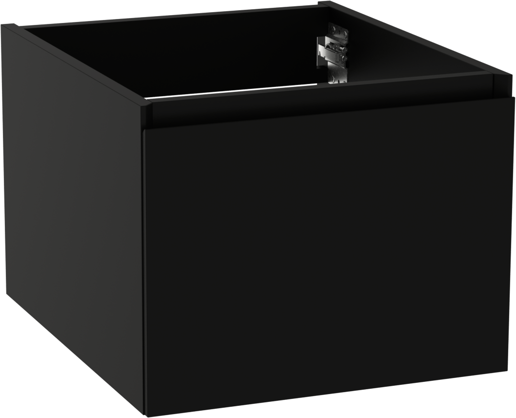 Storke Edge zwevende wastafelonderkast 45 x 52 cm mat zwart 1 lade