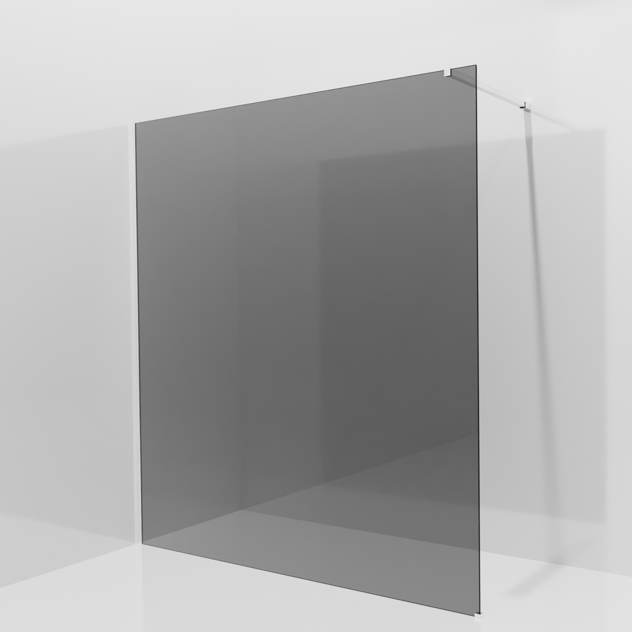 Balmani Modular Walk-In Dusche: 180 x 200 cm, Rauchglas, Profil Chrom glänzend