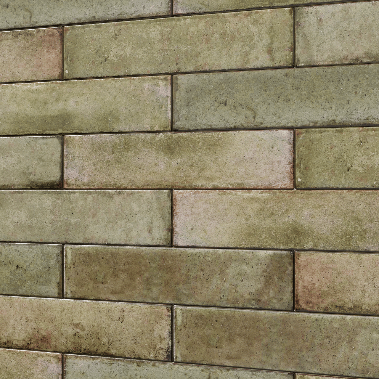 Carruzo Volcan keramische wandtegels 32 stuks 6x25cm Oliva