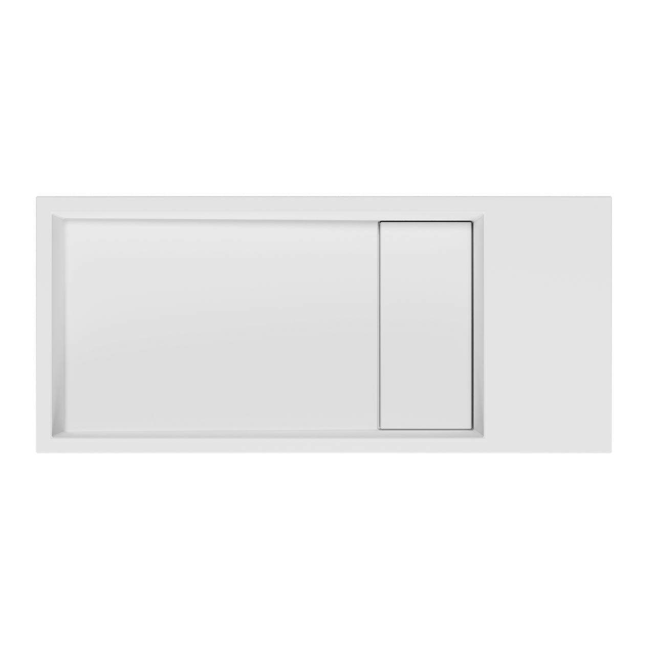 Balmani Mood High lave-mains 45 x 20 cm Solid Surface blanc mat avec porte-serviettes