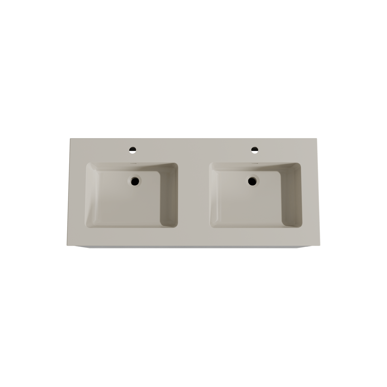 Storke Edge meuble salle de bains suspendu 120 x 52 cm béton gris foncé avec Diva double vasque en top solid soie grise