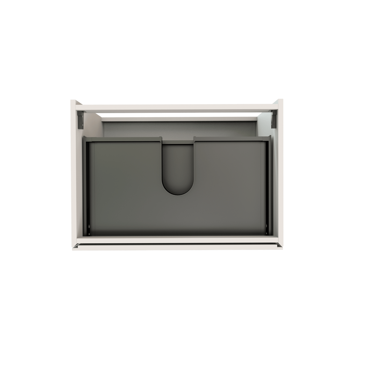 Storke Edge stehender Waschbeckenunterschrank: 75 x 52 cm, Weiß matt, 3 Schubladen