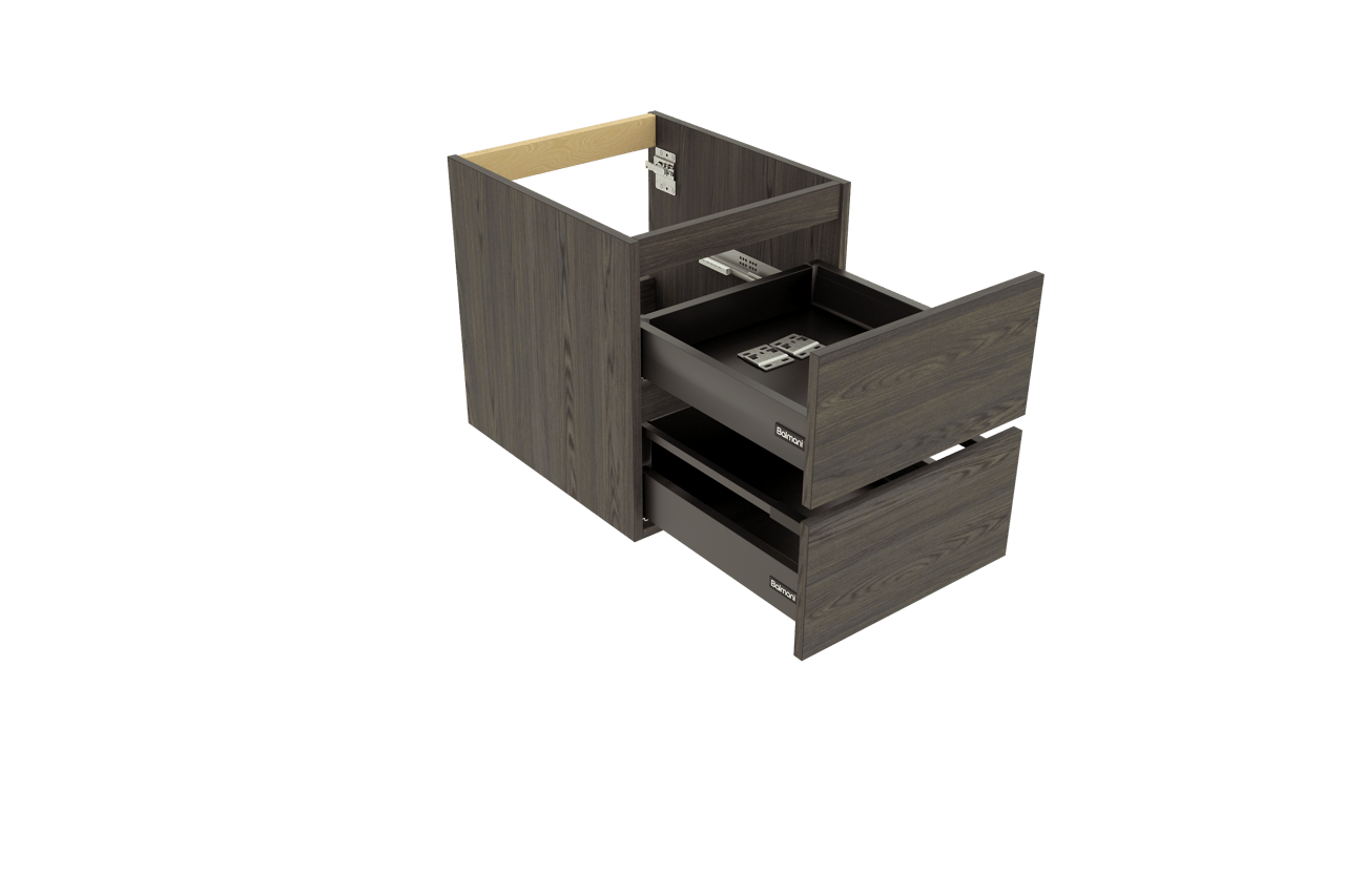 Balmani Lucida meuble sous-lavabo suspendu 45 x 55 cm chêne fumé 2 tiroirs