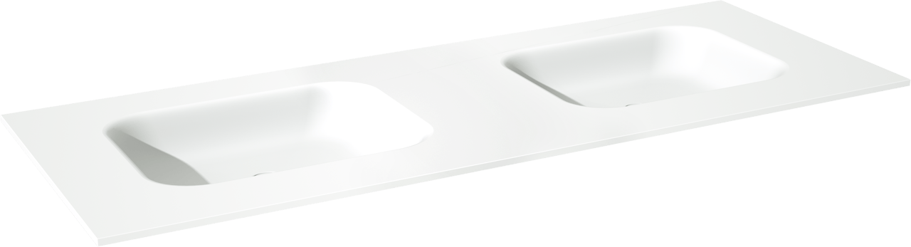 Balmani Tablo Arcato Doppelwaschtisch, Solid Surface matt, 150 x 55 cm, Ablaufventil nicht inklusive