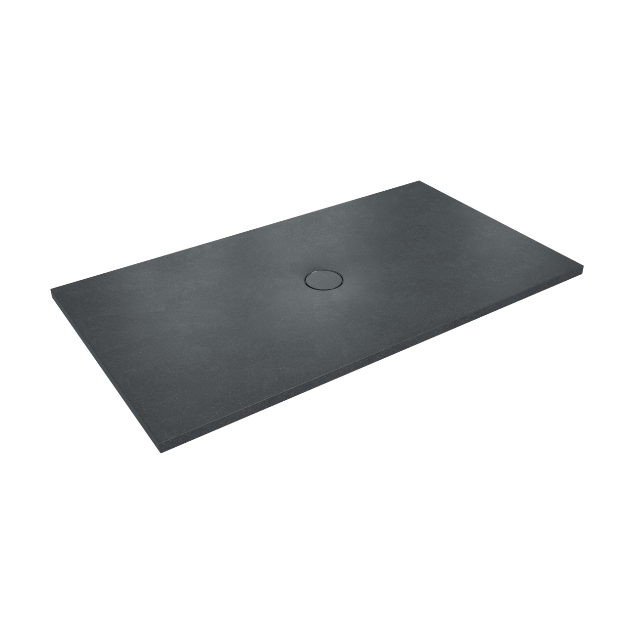 Balmani Thanos Duschwanne: 160 x 90 cm, Granit, Schwarz poliert