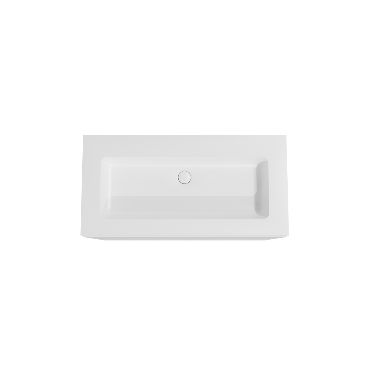 Storke Edge meuble salle de bains à poser 105 x 52 cm blanc mat avec Mata plan simple pour 2 trous de robinet en solid surface blanc mat