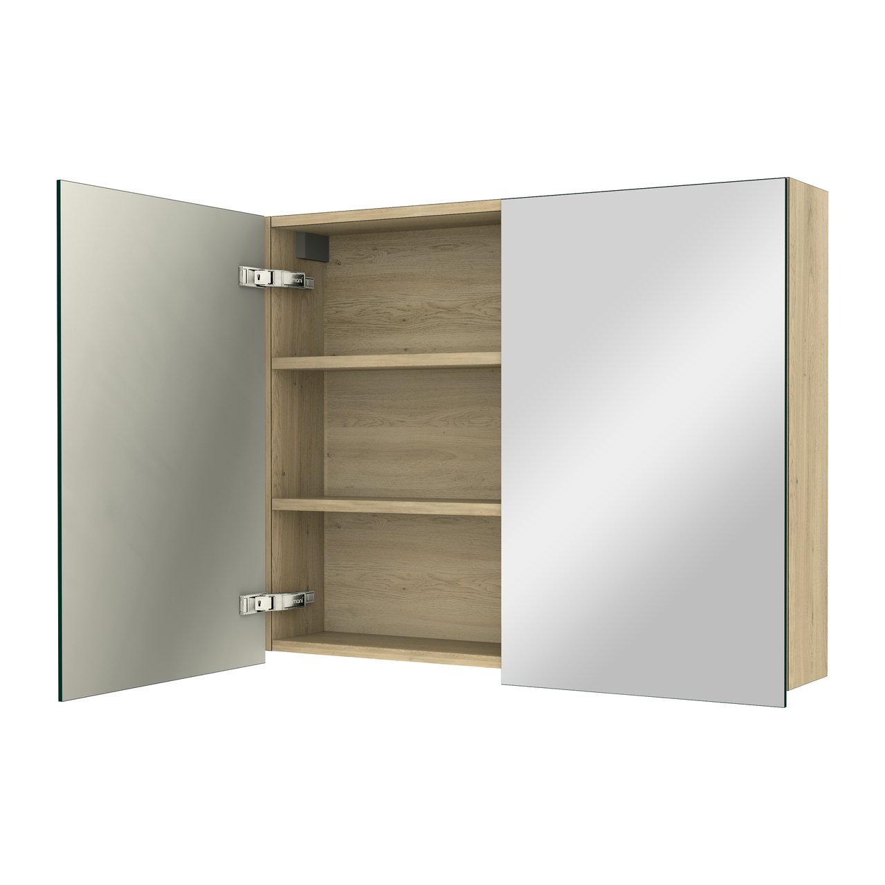 Balmani Lucida Spiegelschrank Bad: 90 x 72 cm, Eiche verwittert
