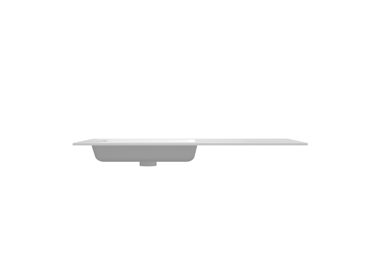 Storke Mata asymmetrisch linkse wastafel matte solid surface 110 x 52 cm combinatie kast 45 cm
