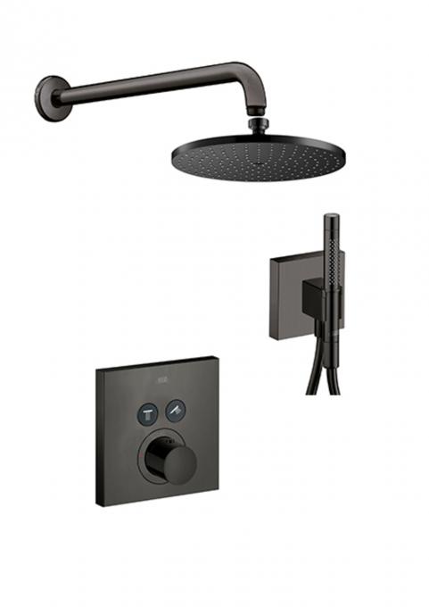 Hansgrohe bras de douche avec support mural 39 cm Brushed Black Chrome
