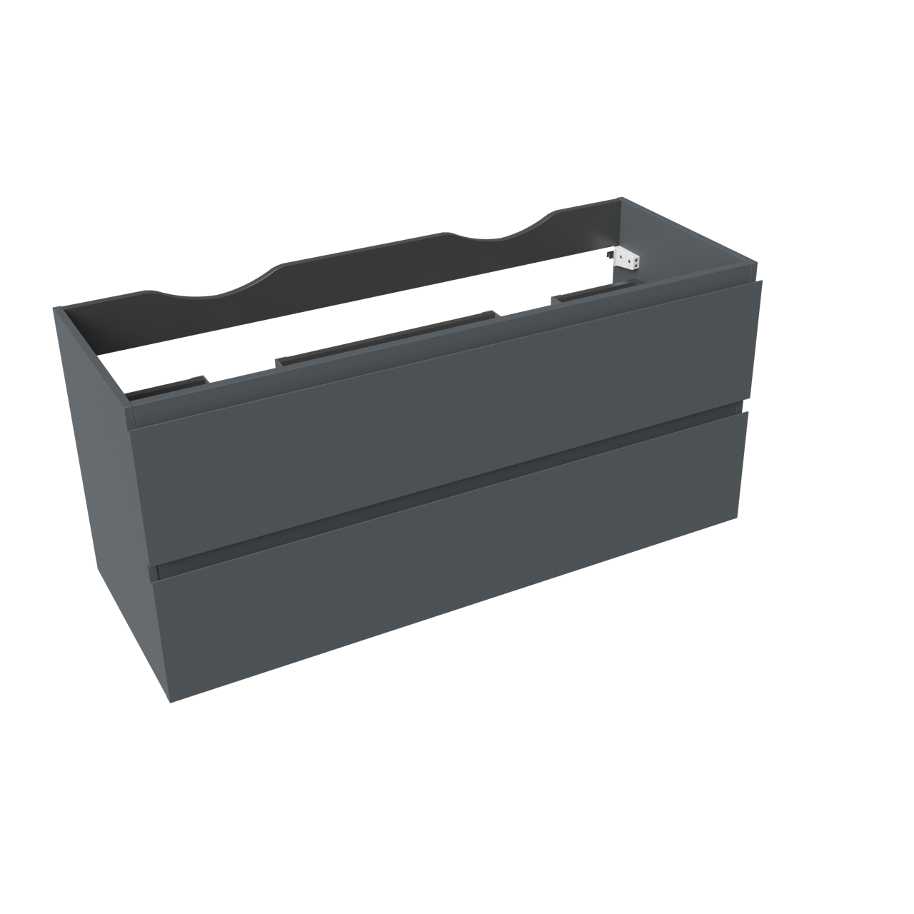Linie Lado meuble sous-lavabo suspendu 120 x 46 cm bleu anthracite 2 tiroirs