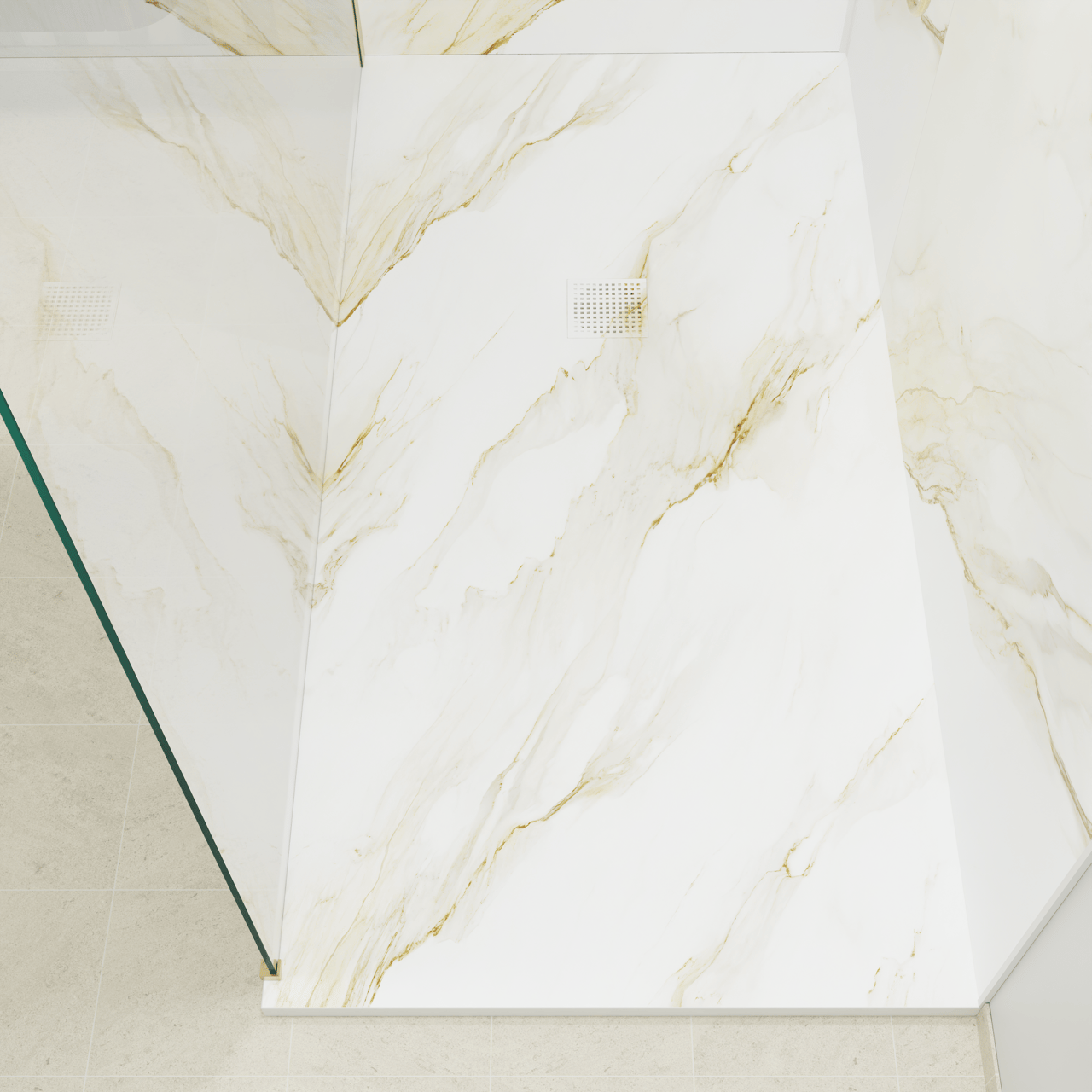 Luca Varess Suite douchebak 180 x 90 cm composietmarmer Marble Gold