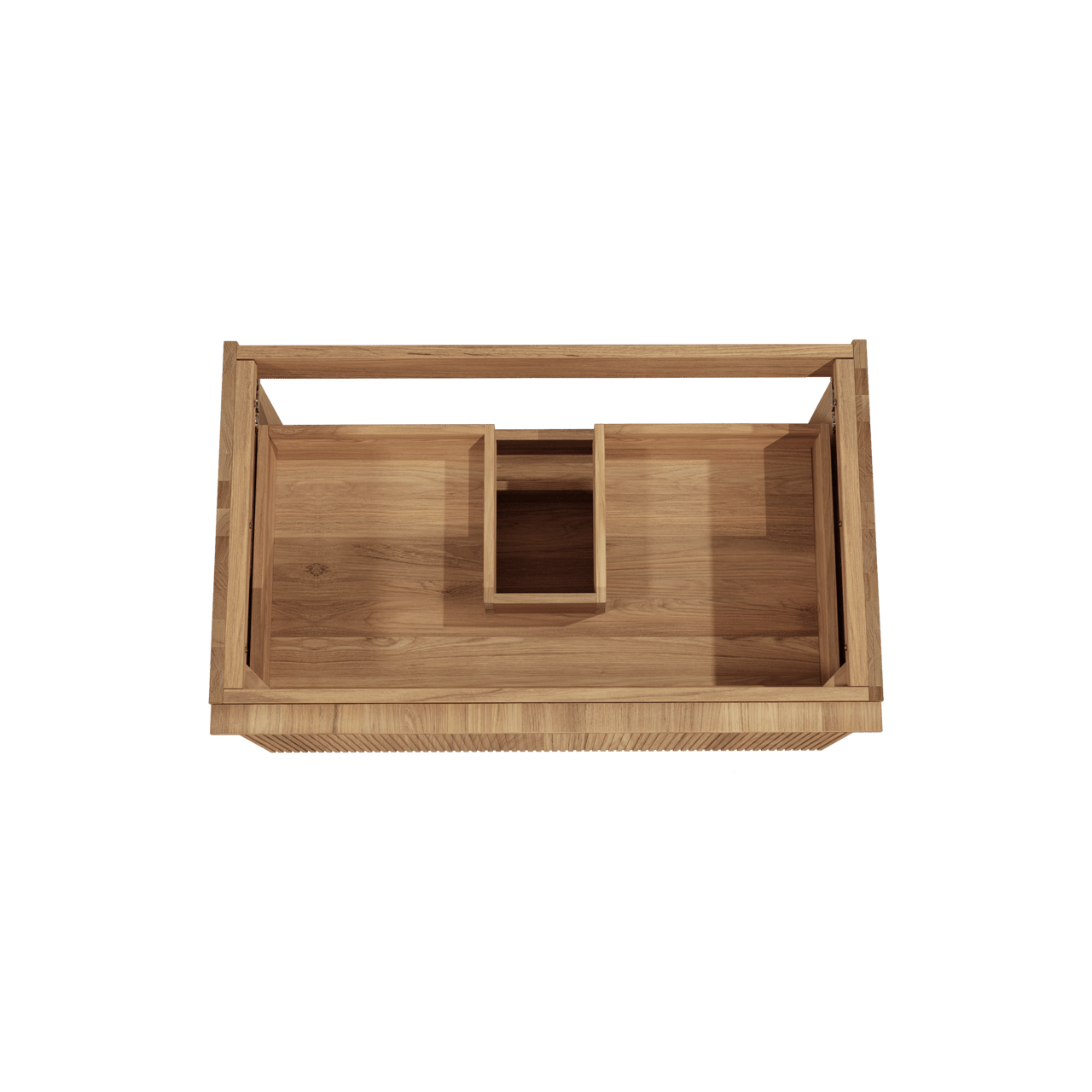 Balmani Forma zwevende wastafelonderkast 90 x 55 cm teakhout 2 lades vert. sym. groef