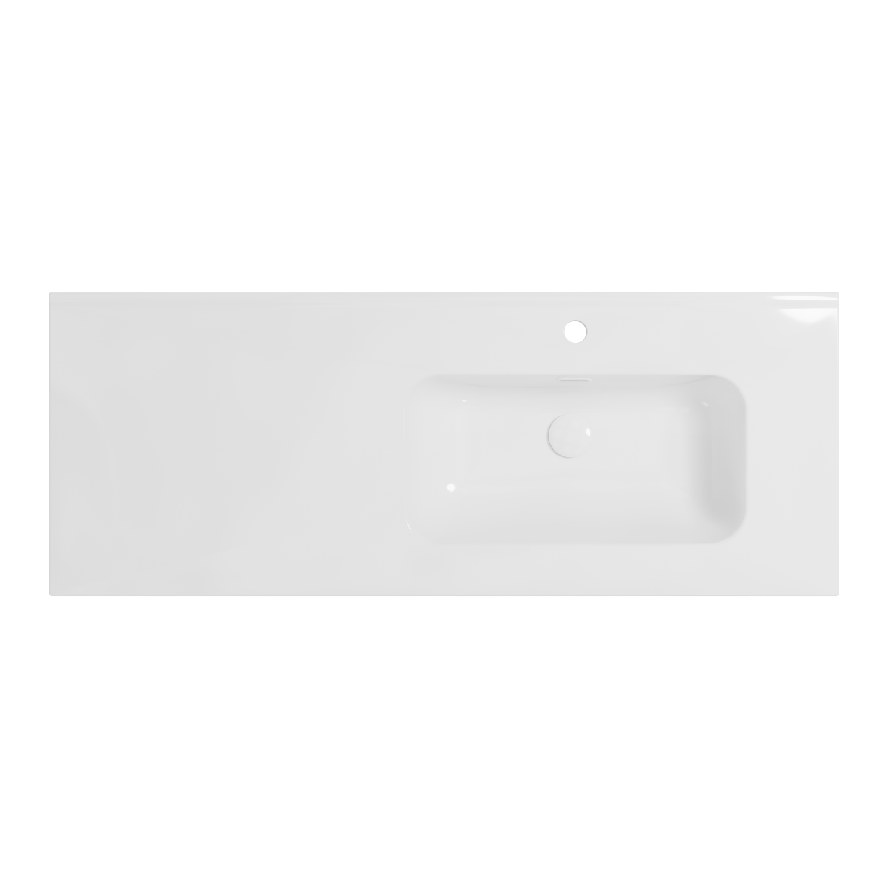 Balmani Nostra asymmetrisch rechtse wastafel porselein Hoogglans Wit 120 x 46 cm
