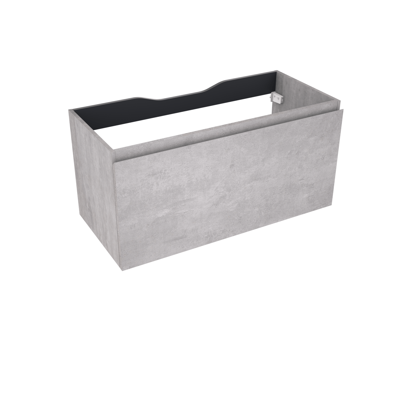 Linie Lado hängender Waschbeckenunterschrank: 100 x 46 cm, Beton dunkelgrau, 1 Schublade