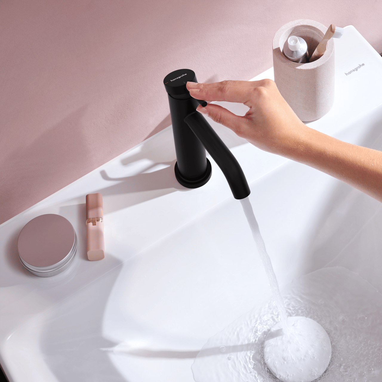 Hansgrohe Tecturis 110 Coolstart Waschbecken Armatur: Schwarz Matt