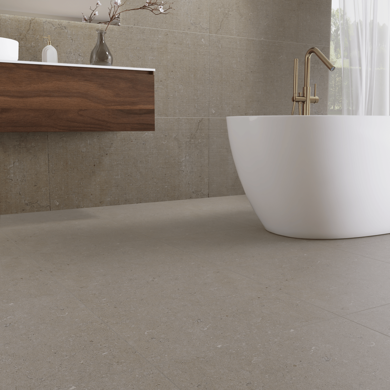 Carruzo Sierra keramische vloer- en wandtegels 2 stuks 90x90cm Piedra