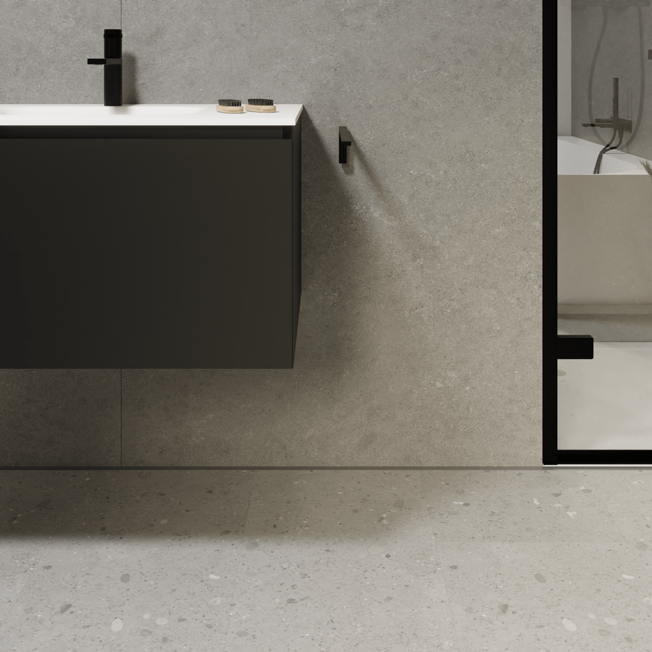 Florris Stockholm SPC wandpanelen, 2 stuks, 120x260cm, Cliff Grey