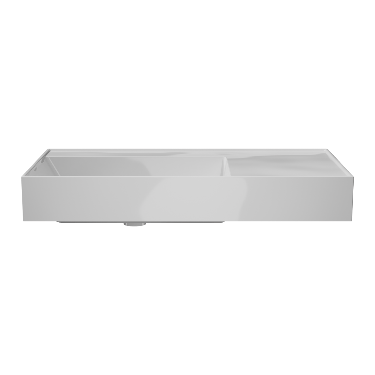 Balmani Argila asymmetrisch linkse wastafel composietmarmer Glanzend Wit 80 x 46 cm