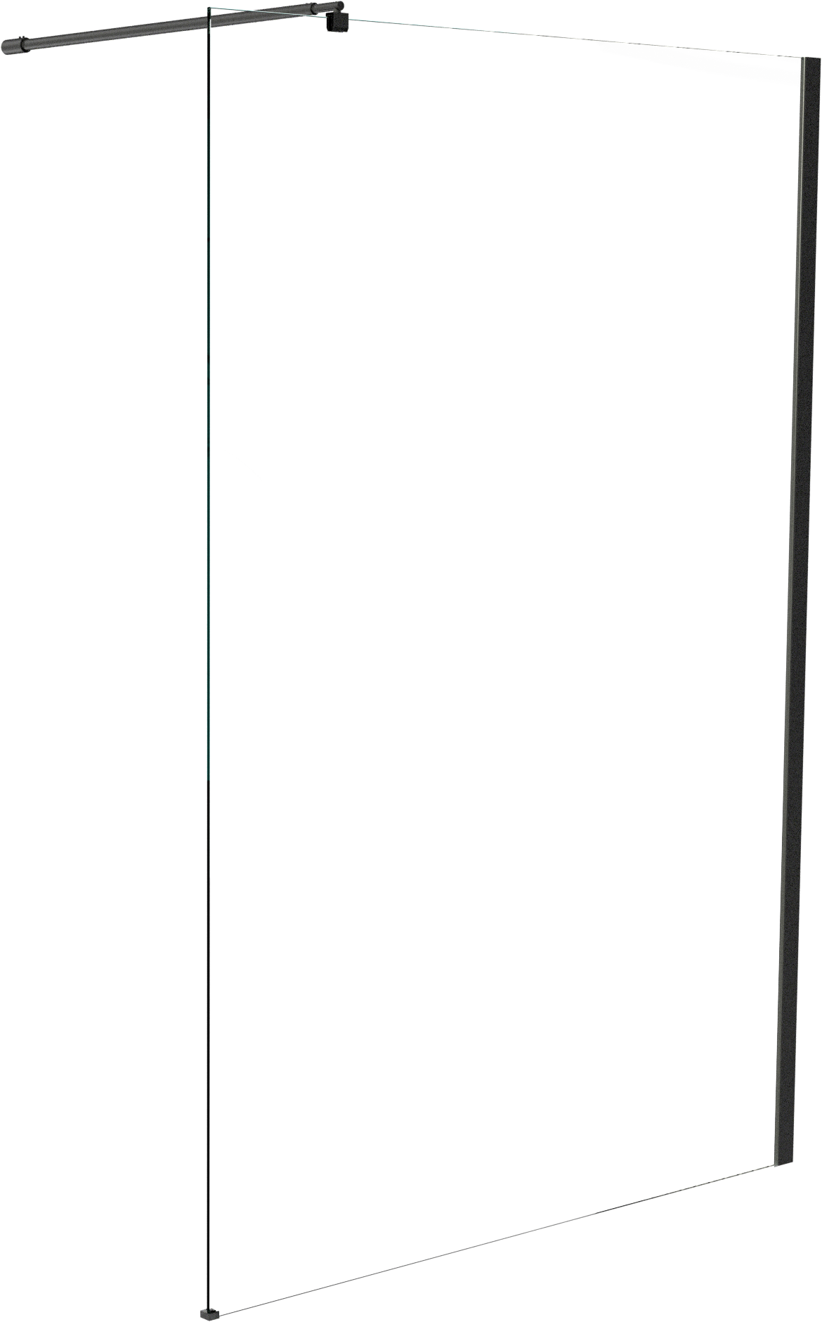 Linie Walk-In Walk-In Dusche: 120 x 200 cm, Klarglas, Schwarzes Profil, matt