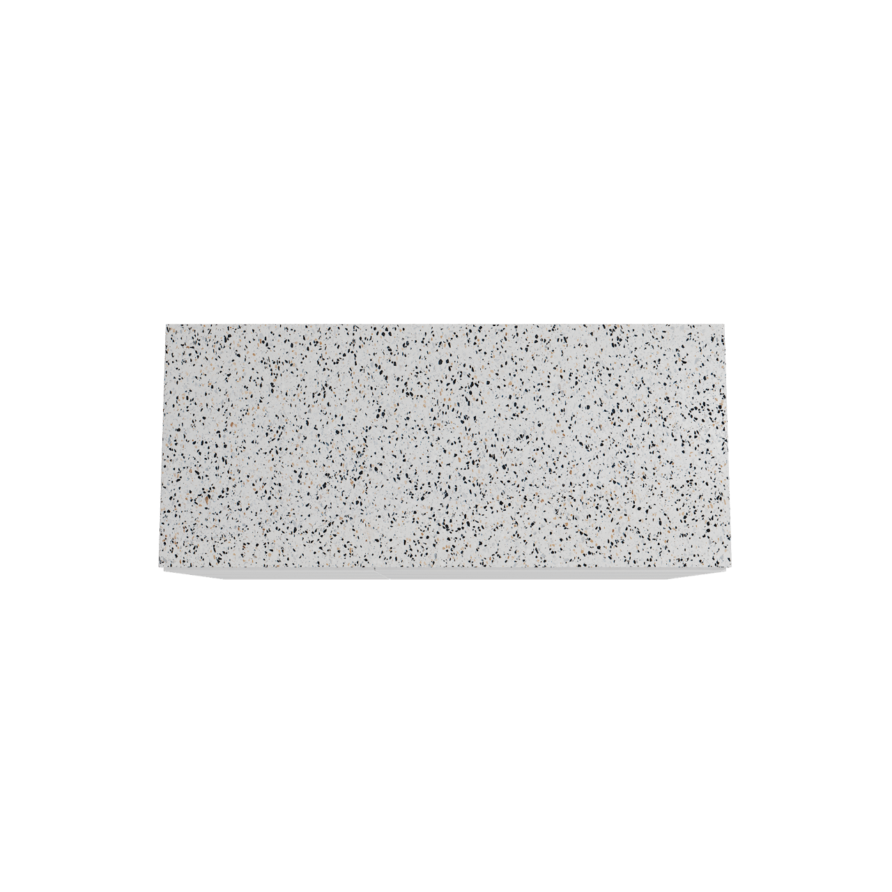 Storke Edge freistehendes Möbelstück Set: 120 x 52 cm, Weiß matt, mit Tavola Einzel- oder Doppel Waschtischplatte, Terrazzo in Weiß/Schwarz matt