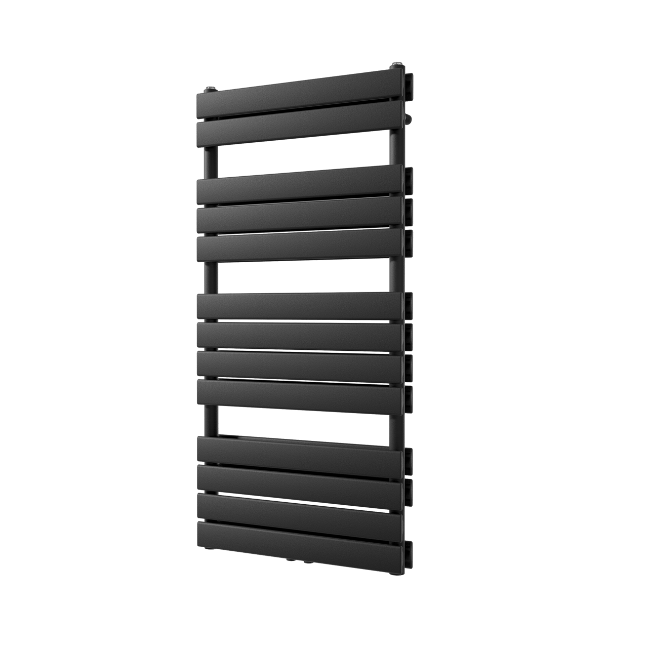 Vipera Vulcan dubbele handdoekradiator 60 x 123 cm centrale verwarming mat zwart zij- en middenaansluiting 1.317W