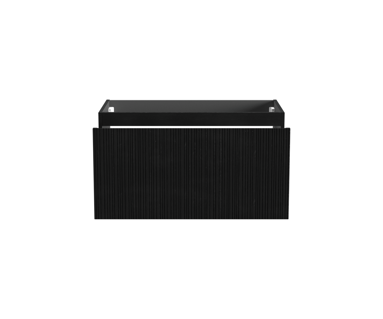 Storke Ribs hängender Waschbeckenunterschrank: 95 x 52 cm, Eiche Schwarz, 2 Schubladen