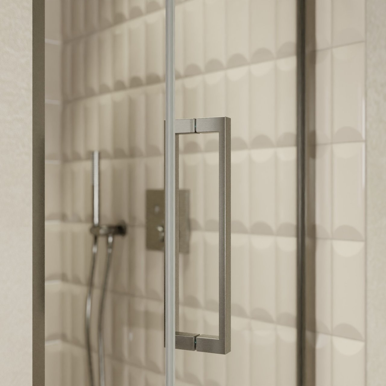 Balmani Senses Design douche draaideur rechts 90 cm x 210 cm Helder glas, Brushed GunMetal profielen
